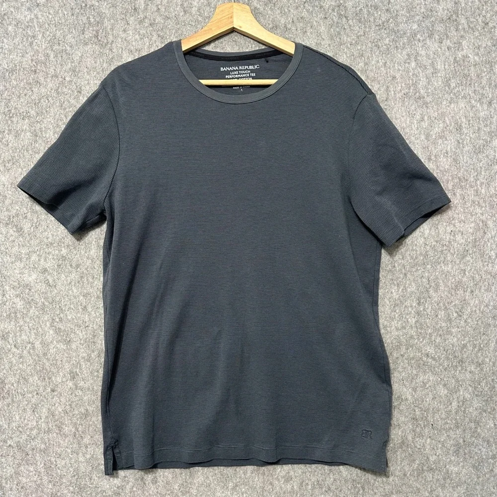 Banana Republic Performance‎ Tee Mens Large Gray Luxe Touch Short Sleeve T-Shirt